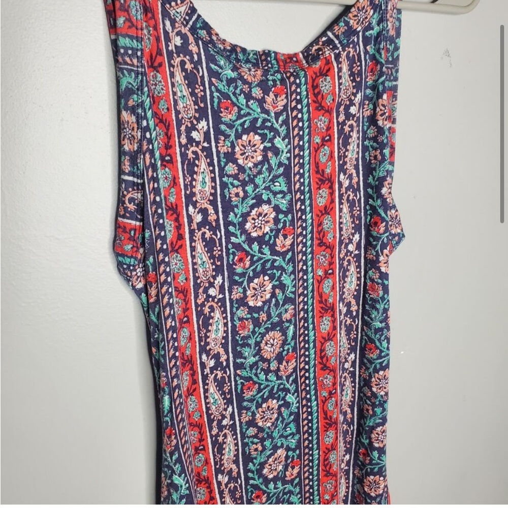 Lulus Kiss the Sky Halter Open Back Midi Dress Women's Size Medium Blue Red - Picture 4 of 7